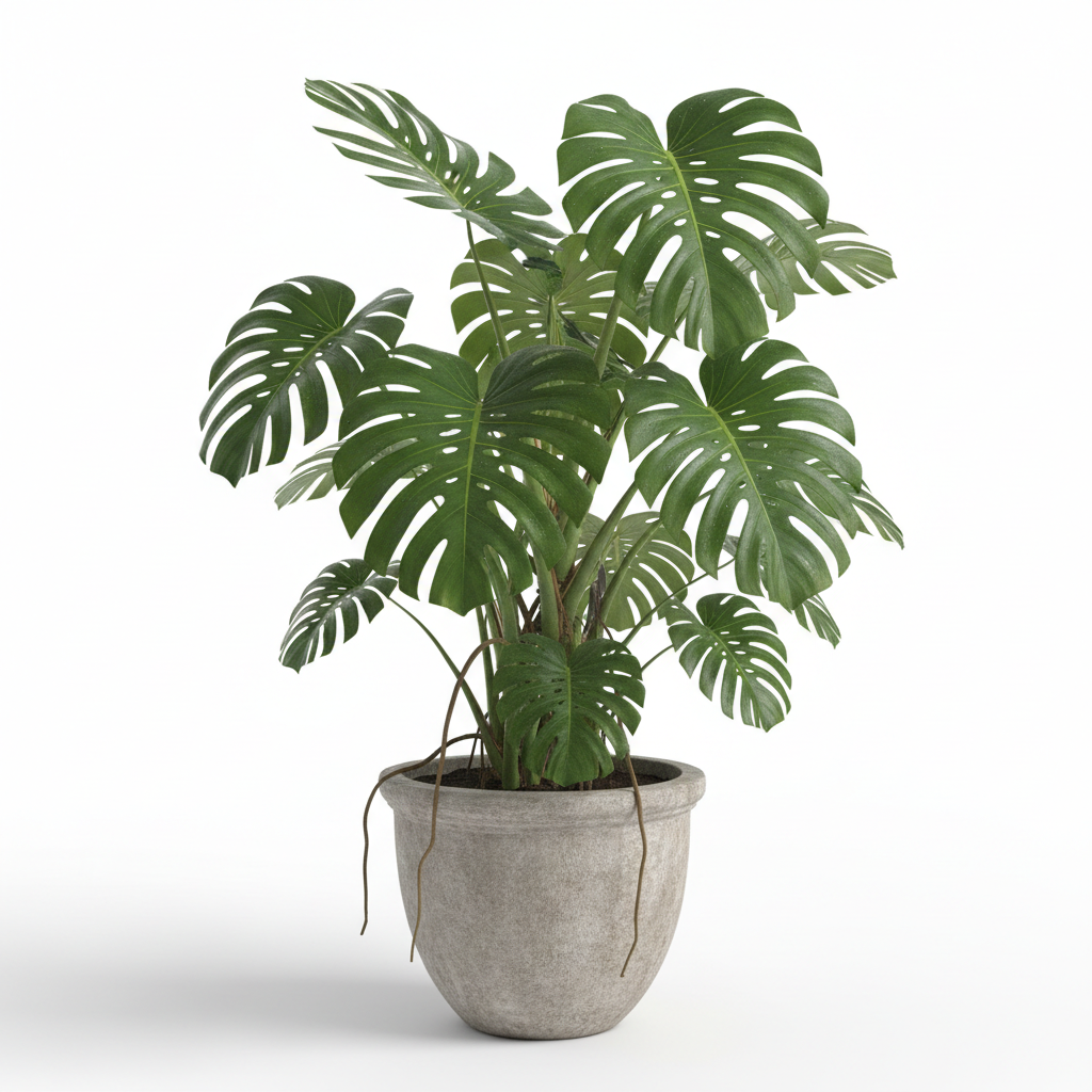 Outdoor Split Leaf Philodendron in large garden pot