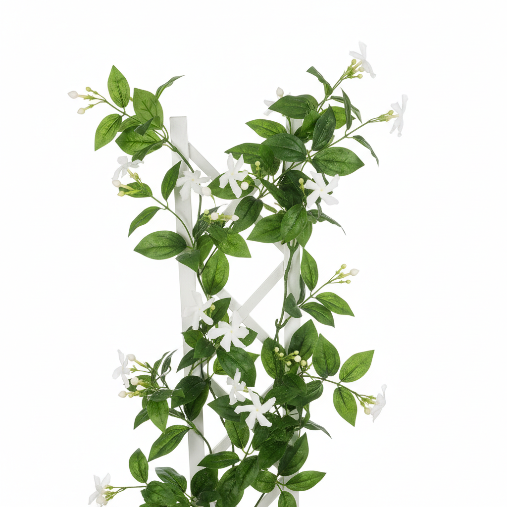 Jasmine climber with white star-shaped flowers